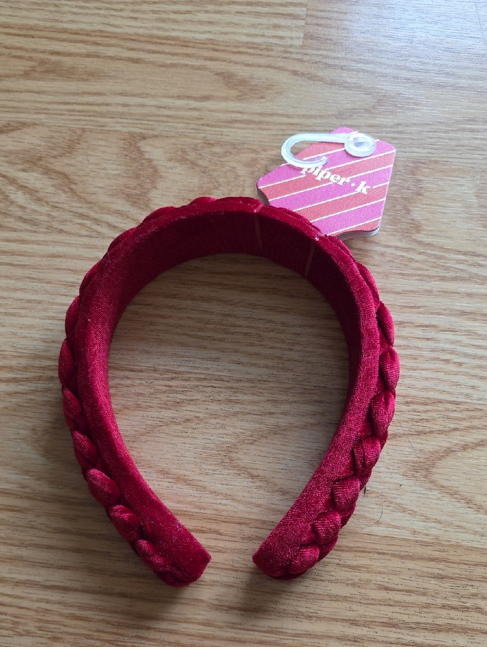 Piper•k Braided Red Velvet Headband